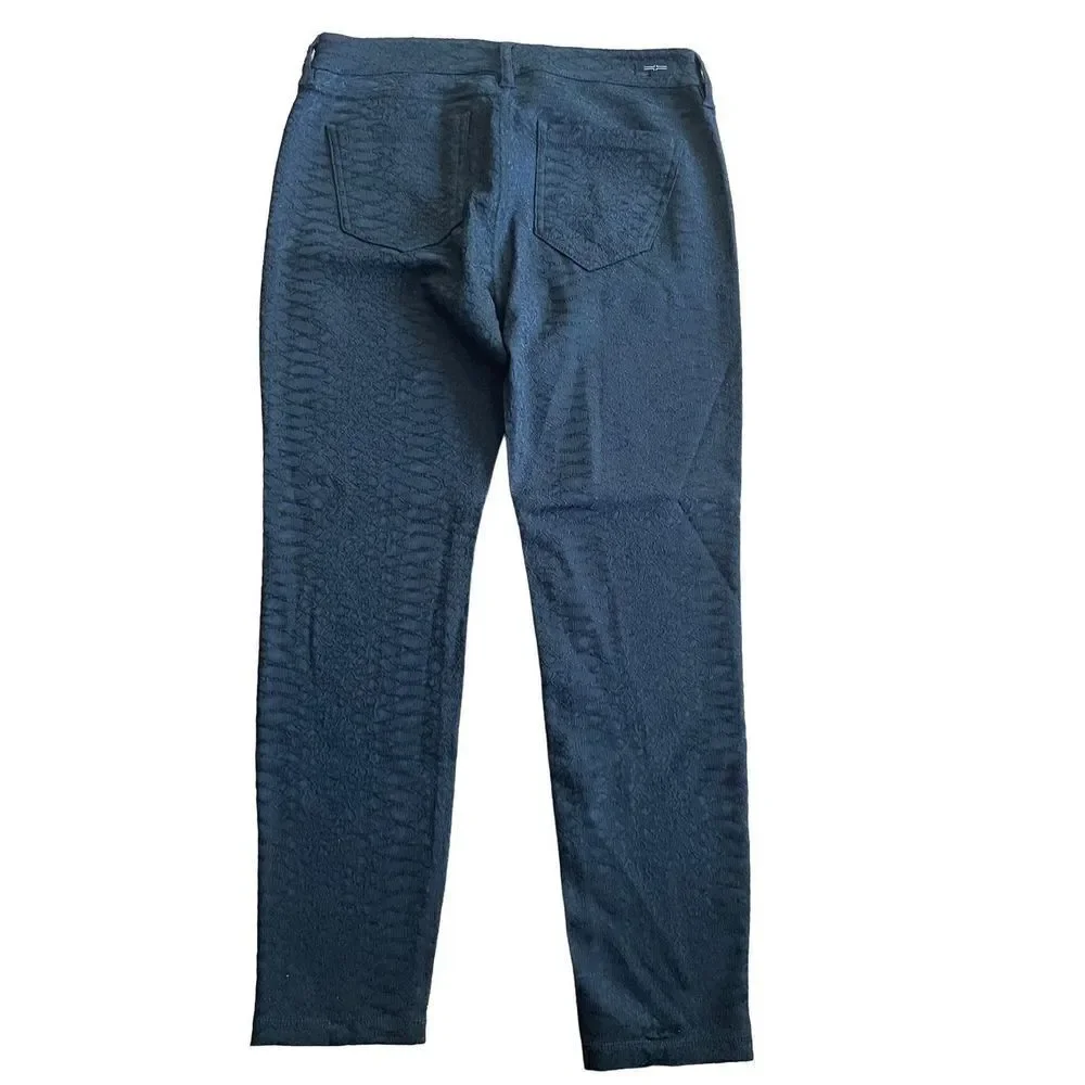 Liverpool Jean Company black jacquard pants with geometric textured patterns all